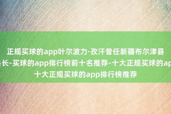 正规买球的app叶尔波力·孜汗曾任新疆布尔津县委副布告、县长-买球的app排行榜前十名推荐-十大正规买球的app排行榜推荐