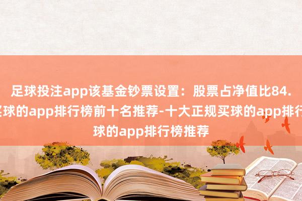 足球投注app该基金钞票设置：股票占净值比84.11%-买球的app排行榜前十名推荐-十大正规买球的app排行榜推荐