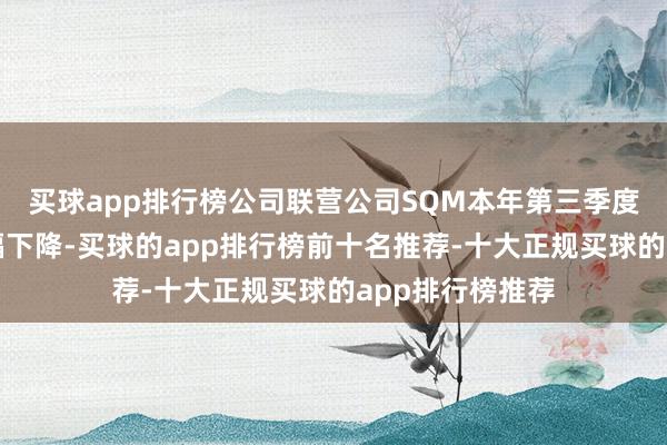 买球app排行榜公司联营公司SQM本年第三季度事迹同比将大幅下降-买球的app排行榜前十名推荐-十大正规买球的app排行榜推荐