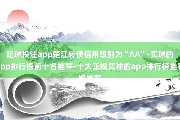 足球投注app楚江转债信用级别为“AA”-买球的app排行榜前十名推荐-十大正规买球的app排行榜推荐