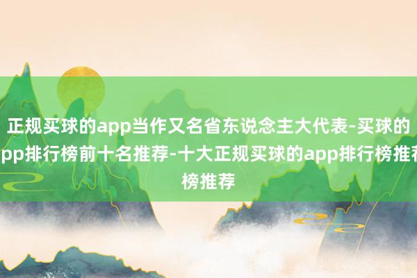 正规买球的app当作又名省东说念主大代表-买球的app排行榜前十名推荐-十大正规买球的app排行榜推荐